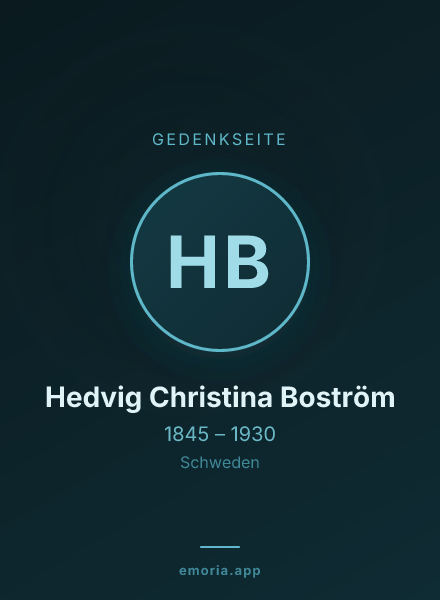 Gedenkportrait von Hedvig Christina Boström