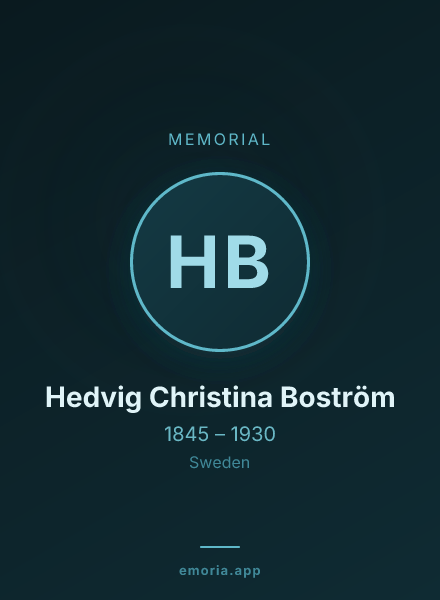 Memorial portrait of Hedvig Christina Boström