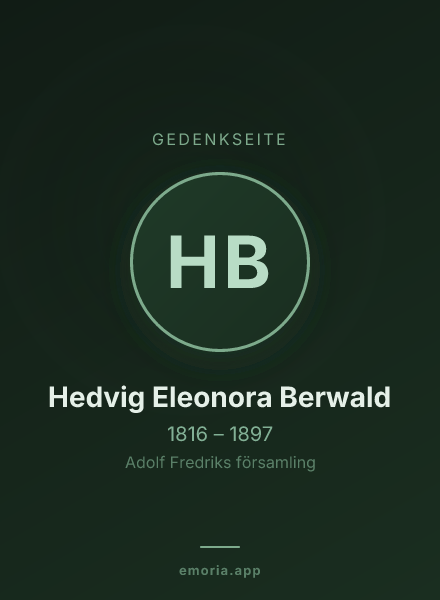 Gedenkportrait von Hedvig Eleonora Berwald