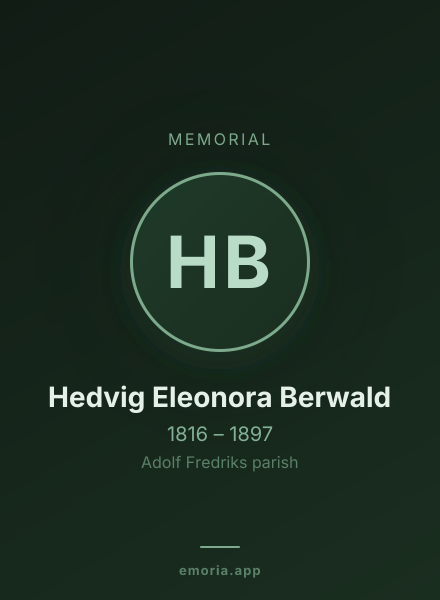 Memorial portrait of Hedvig Eleonora Berwald