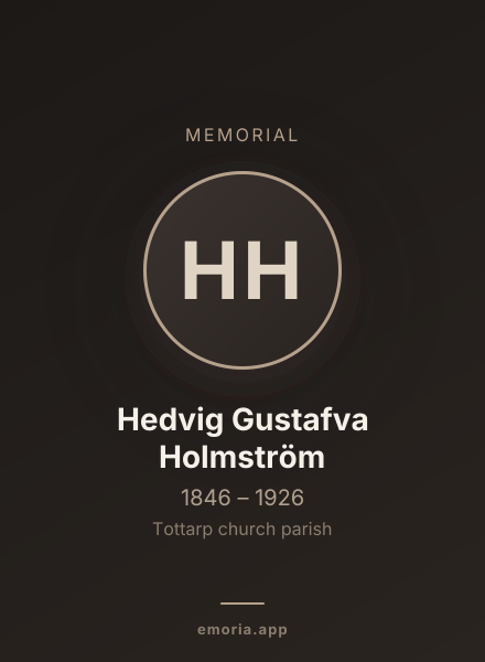 Memorial portrait of Hedvig Gustafva Holmström