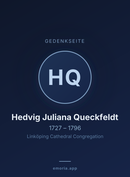 Gedenkportrait von Hedvig Juliana Queckfeldt