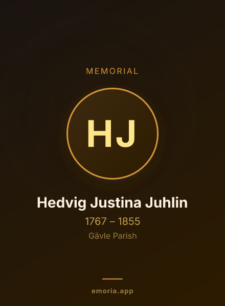 Memorial portrait of Hedvig Justina Juhlin