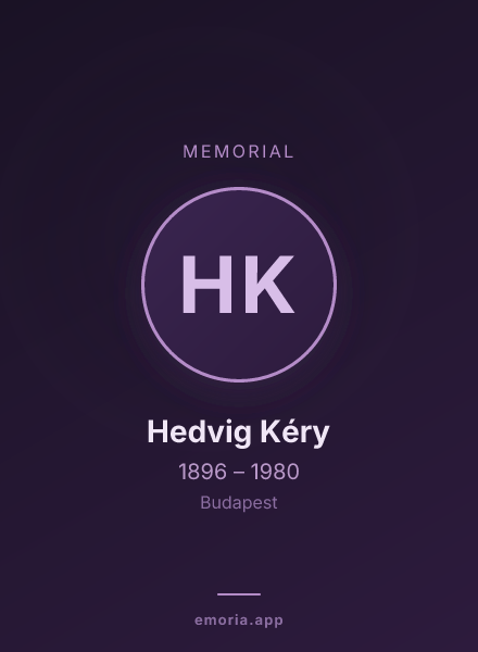 Memorial portrait of Hedvig Kéry