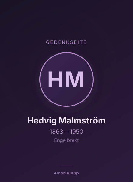 Gedenkportrait von Hedvig Malmström