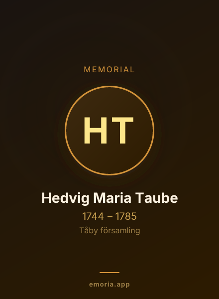 Memorial portrait of Hedvig Maria Taube
