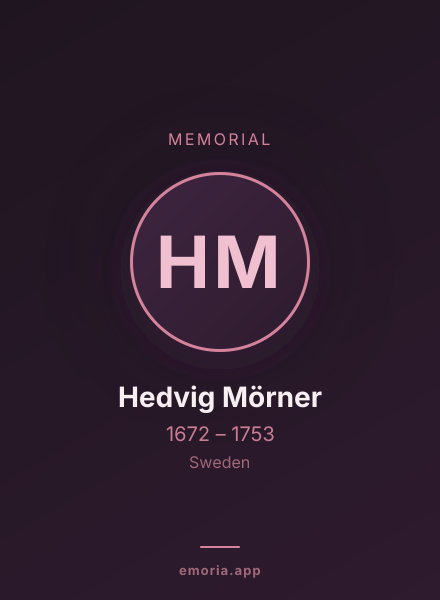 Memorial portrait of Hedvig Mörner