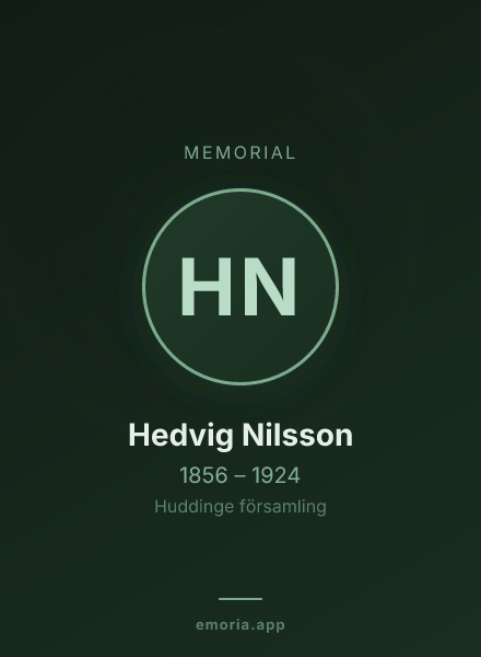 Memorial portrait of Hedvig Nilsson
