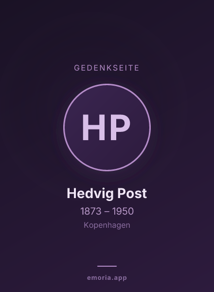 Gedenkportrait von Hedvig Post