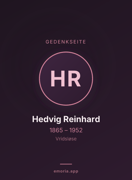 Gedenkportrait von Hedvig Reinhard