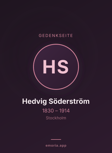 Gedenkportrait von Hedvig Söderström