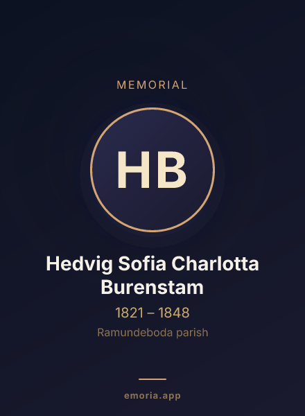 Memorial portrait of Hedvig Sofia Charlotta Burenstam