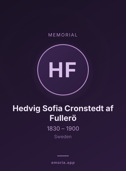 Memorial portrait of Hedvig Sofia Cronstedt af Fullerö