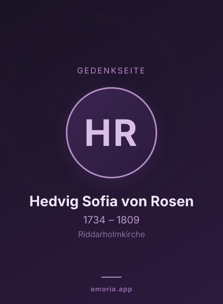 Gedenkportrait von Hedvig Sofia von Rosen