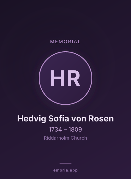 Memorial portrait of Hedvig Sofia von Rosen