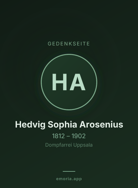 Gedenkportrait von Hedvig Sophia Arosenius