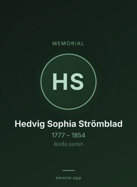 Memorial portrait of Hedvig Sophia Strömblad