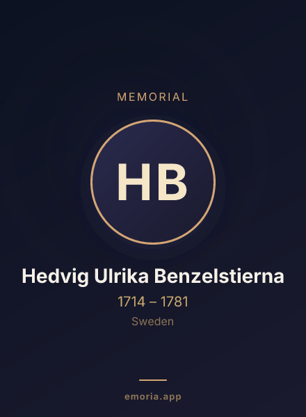 Memorial portrait of Hedvig Ulrika Benzelstierna