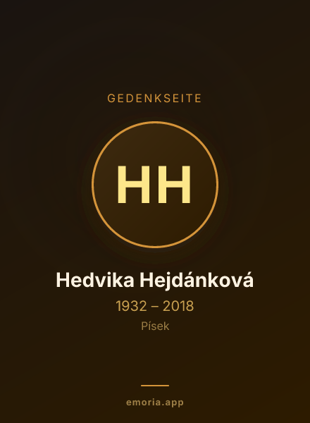 Gedenkportrait von Hedvika Hejdánková