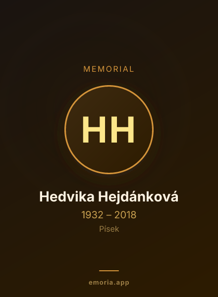 Memorial portrait of Hedvika Hejdánková