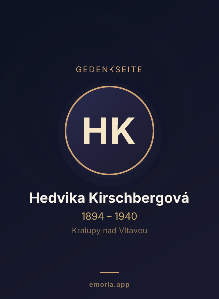 Gedenkportrait von Hedvika Kirschbergová