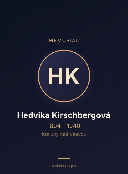 Memorial portrait of Hedvika Kirschbergová