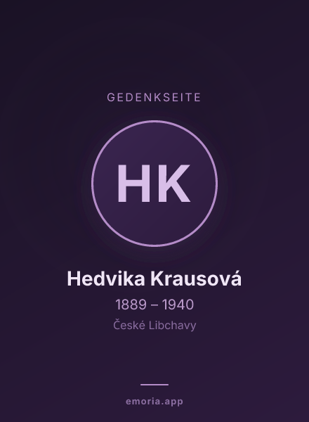 Gedenkportrait von Hedvika Krausová