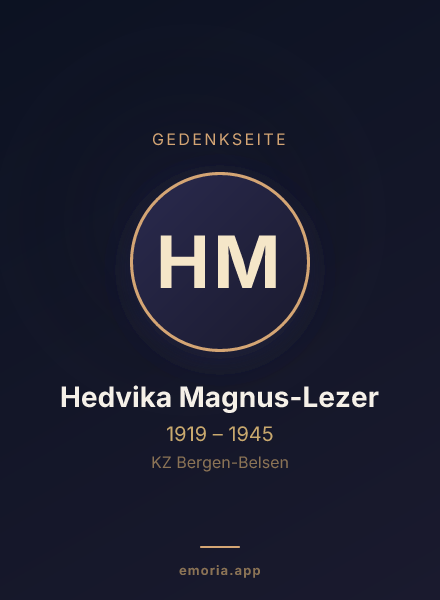 Gedenkportrait von Hedvika Magnus-Lezer