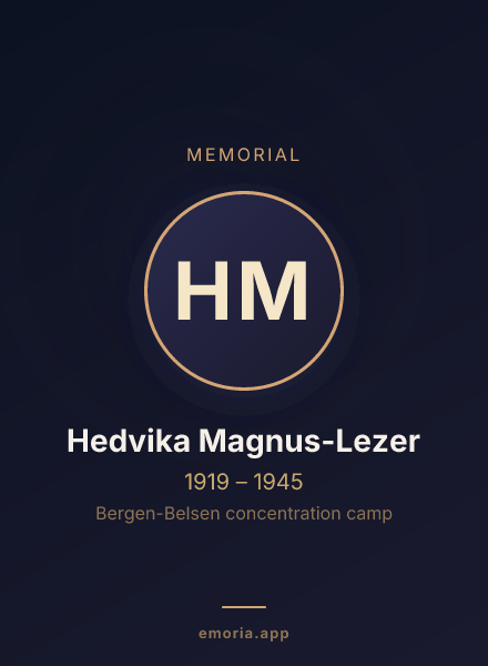 Memorial portrait of Hedvika Magnus-Lezer
