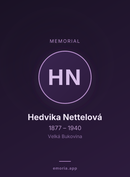 Memorial portrait of Hedvika Nettelová