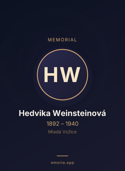 Memorial portrait of Hedvika Weinsteinová