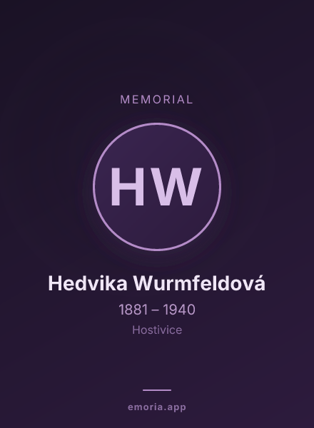 Memorial portrait of Hedvika Wurmfeldová
