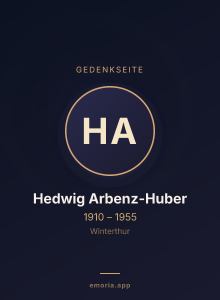 Gedenkportrait von Hedwig Arbenz-Huber