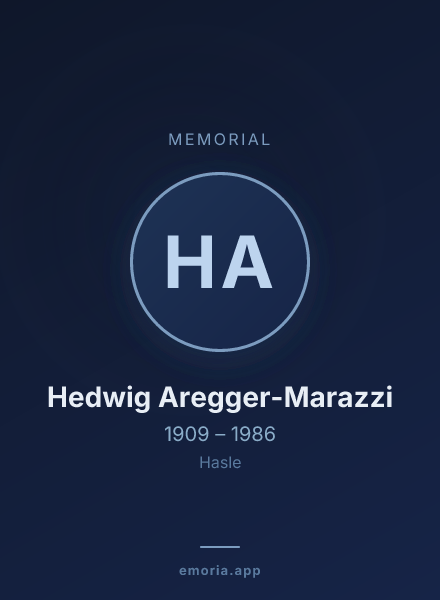 Memorial portrait of Hedwig Aregger-Marazzi