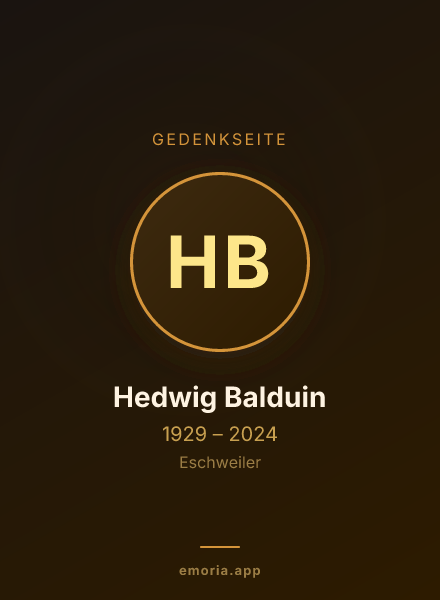Gedenkportrait von Hedwig Balduin