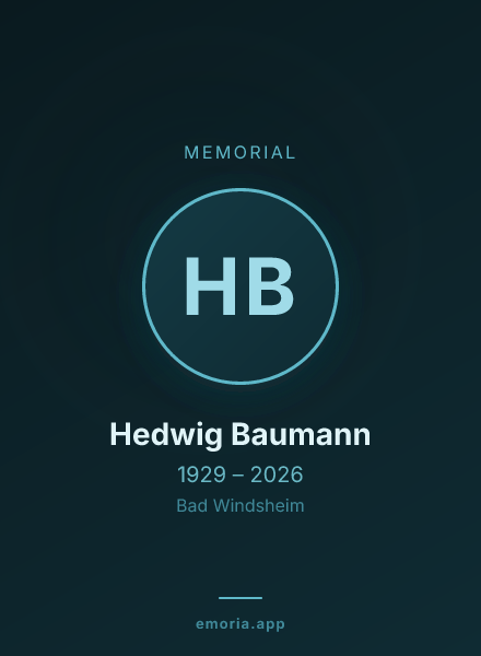 Memorial portrait of Hedwig Baumann