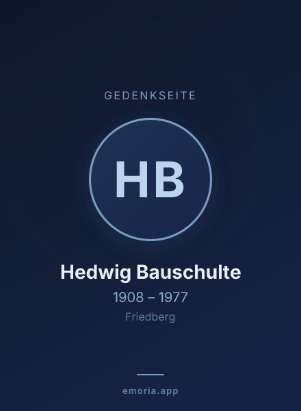 Gedenkportrait von Hedwig Bauschulte