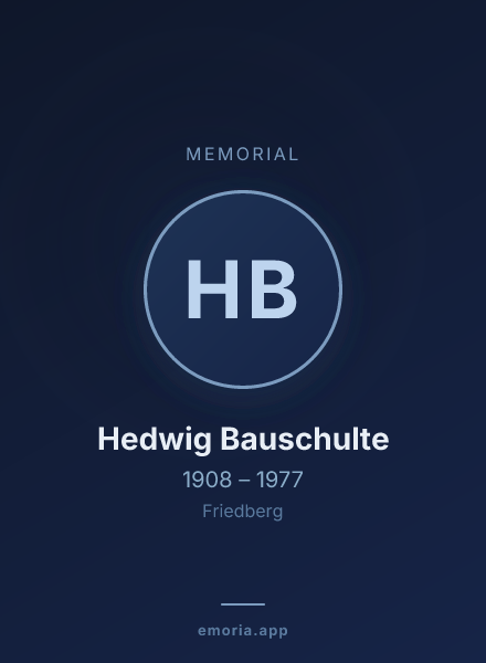 Memorial portrait of Hedwig Bauschulte