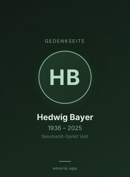 Gedenkportrait von Hedwig Bayer