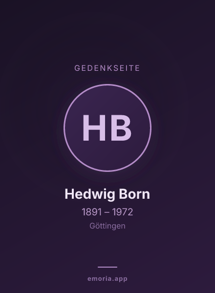 Gedenkportrait von Hedwig Born
