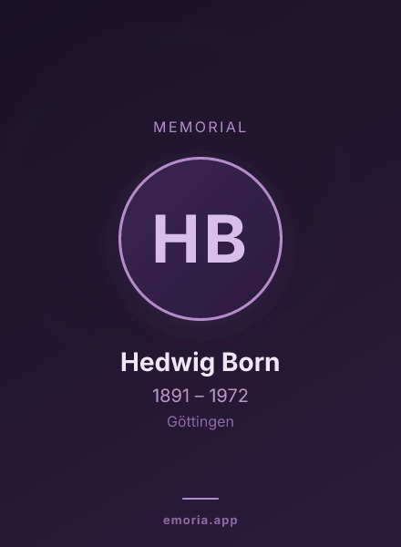 Memorial portrait of Hedwig Born
