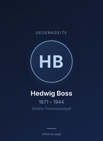 Gedenkportrait von Hedwig Boss