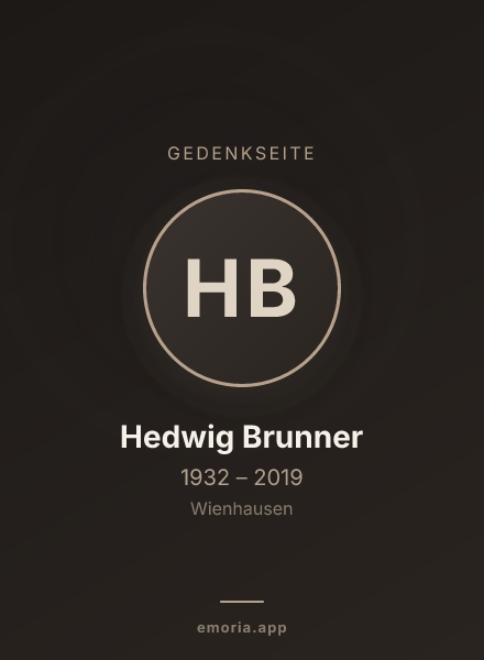 Gedenkportrait von Hedwig Brunner