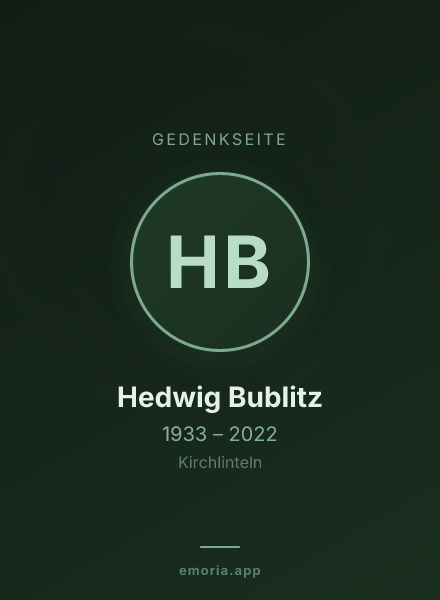 Gedenkportrait von Hedwig Bublitz
