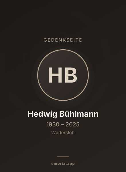 Gedenkportrait von Hedwig Bühlmann