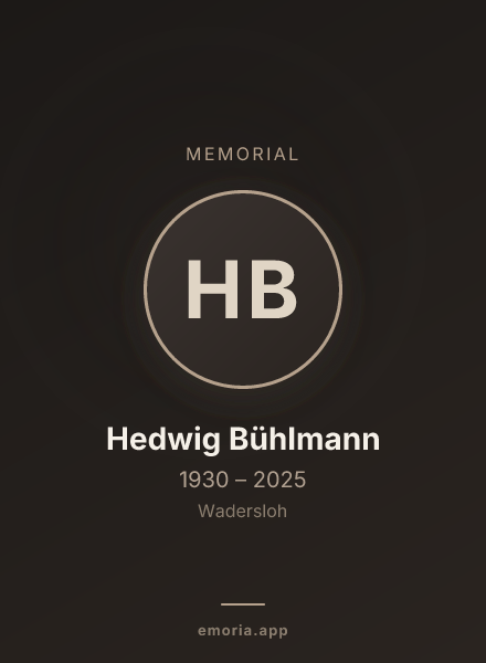 Memorial portrait of Hedwig Bühlmann