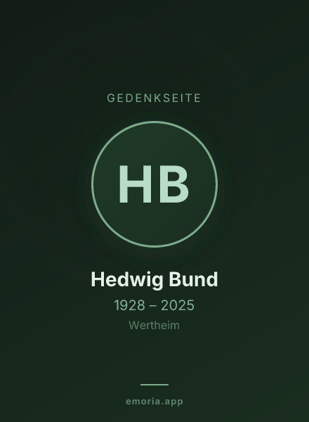 Gedenkportrait von Hedwig Bund