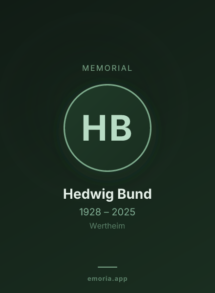 Memorial portrait of Hedwig Bund