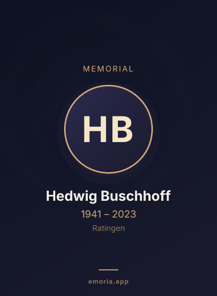 Memorial portrait of Hedwig Buschhoff