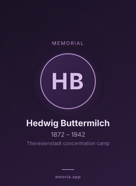 Memorial portrait of Hedwig Buttermilch
